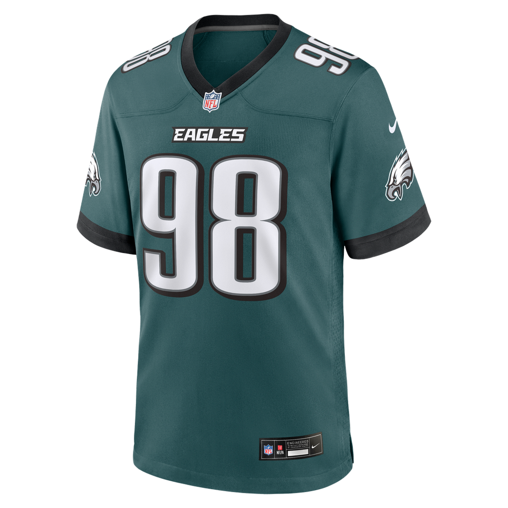 Philadelphia Eagles Jalen Carter Nike Midnight Green Team Game Jersey