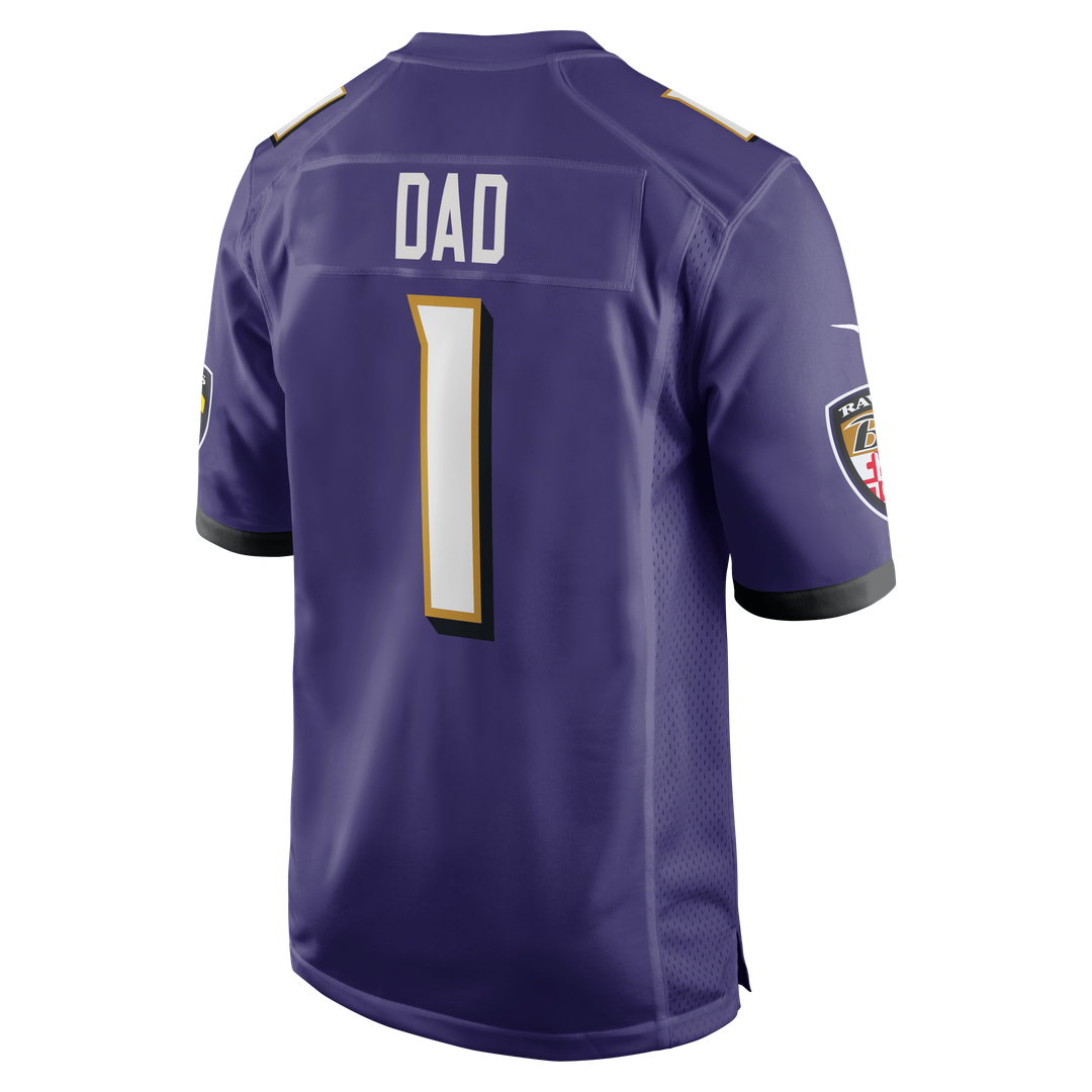 Baltimore Ravens Number 1 Dad Nike Purple Game Jersey