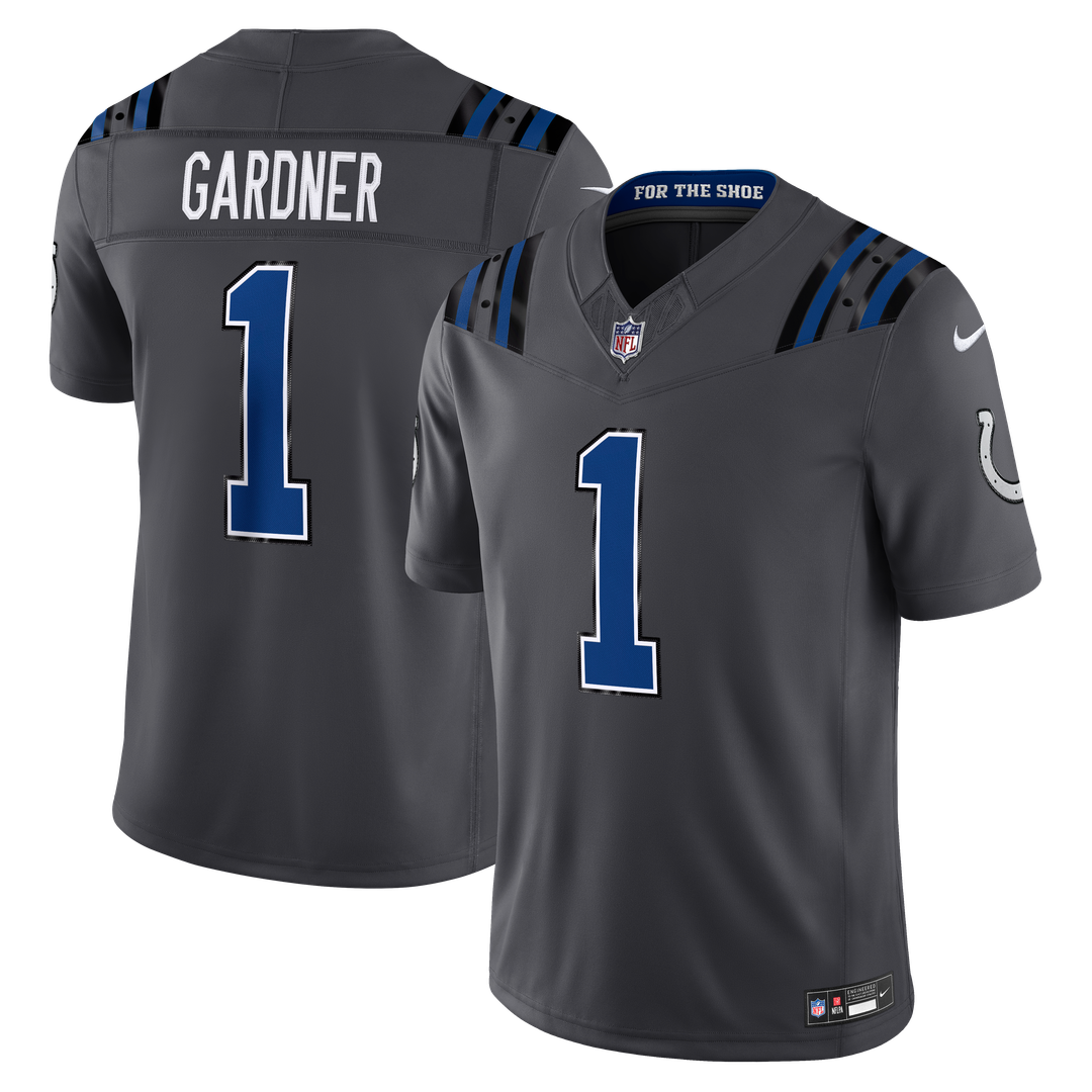 Indianapolis Colts Ahmad Sauce Gardner Nike Anthracite 2026 Rivalries Collection Stitched Limited Jersey