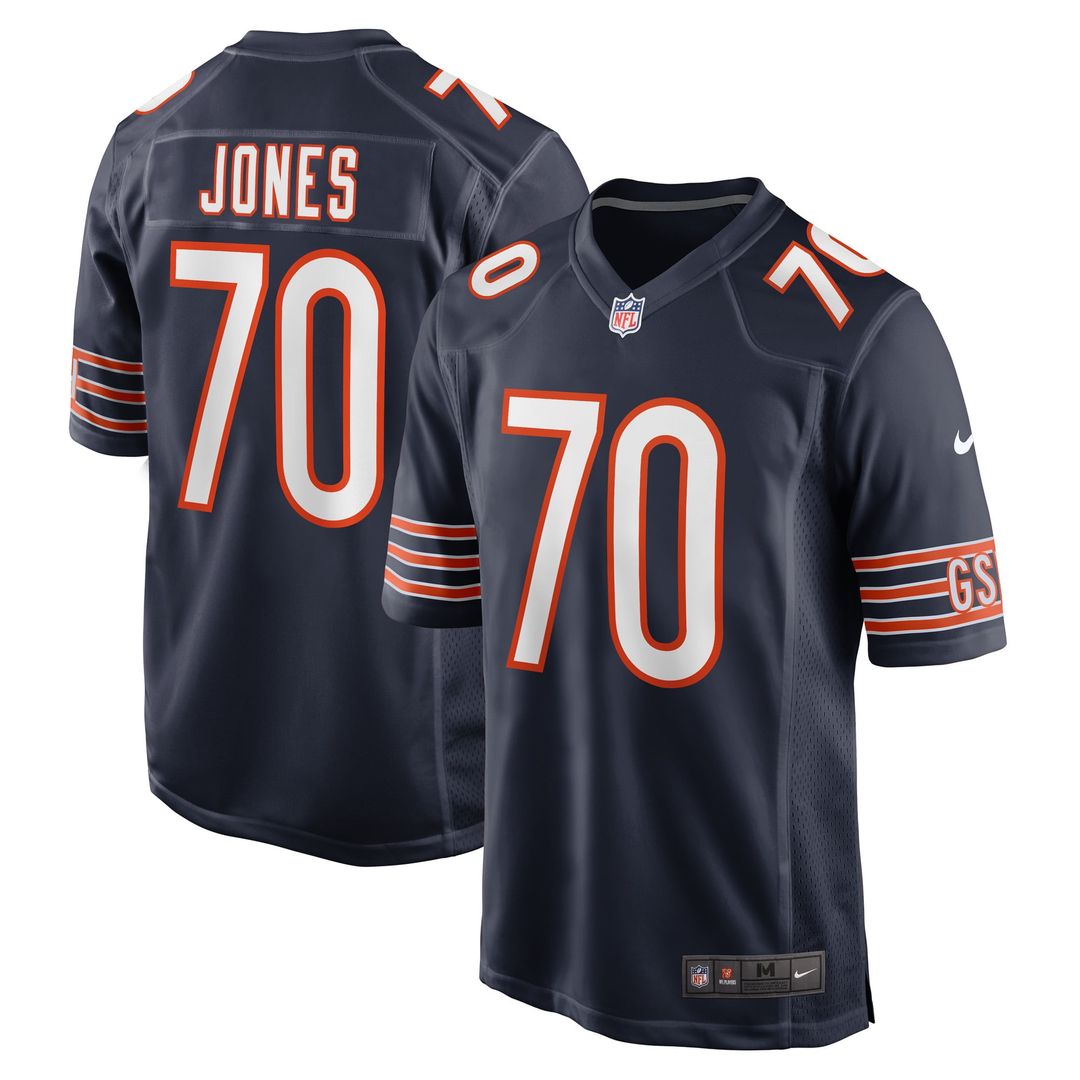 Chicago Bears Braxton Jones Nike Navy Game Player Jersey