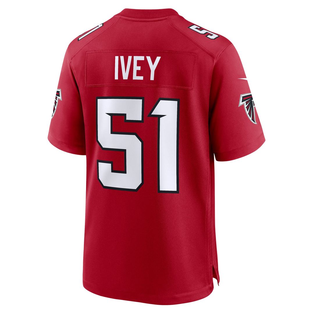 Atlanta Falcons Jared Ivey Nike Red Team Game Jersey