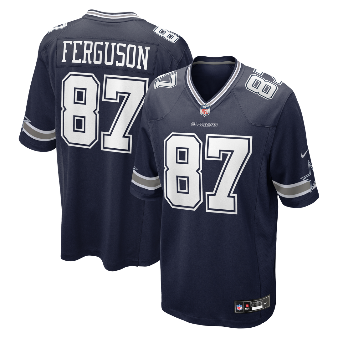 Dallas Cowboys Jake Ferguson Nike Navy Team Game Jersey