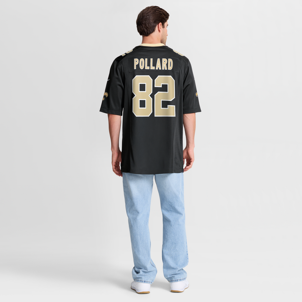 New Orleans Saints Bob Pollard Nike Black Game Retired Player Jersey