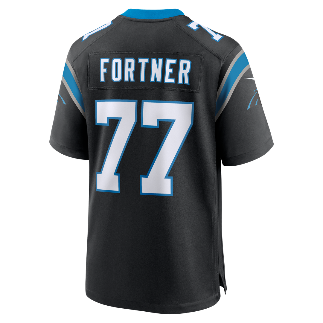 Carolina Panthers Luke Fortner Nike Black Team Game Jersey