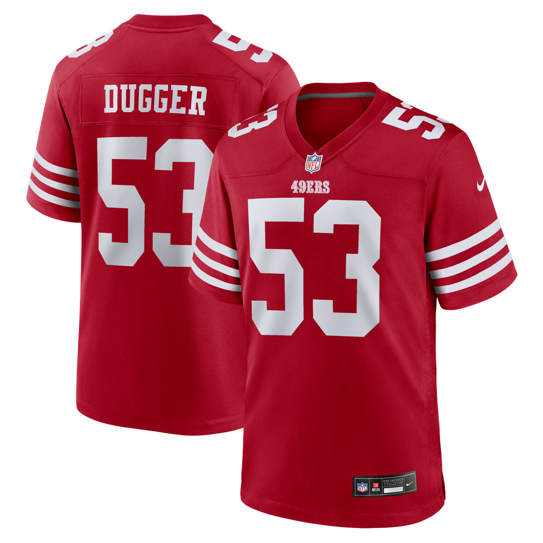 San Francisco 49ers Jaden Dugger III Nike Scarlet Team Game Jersey