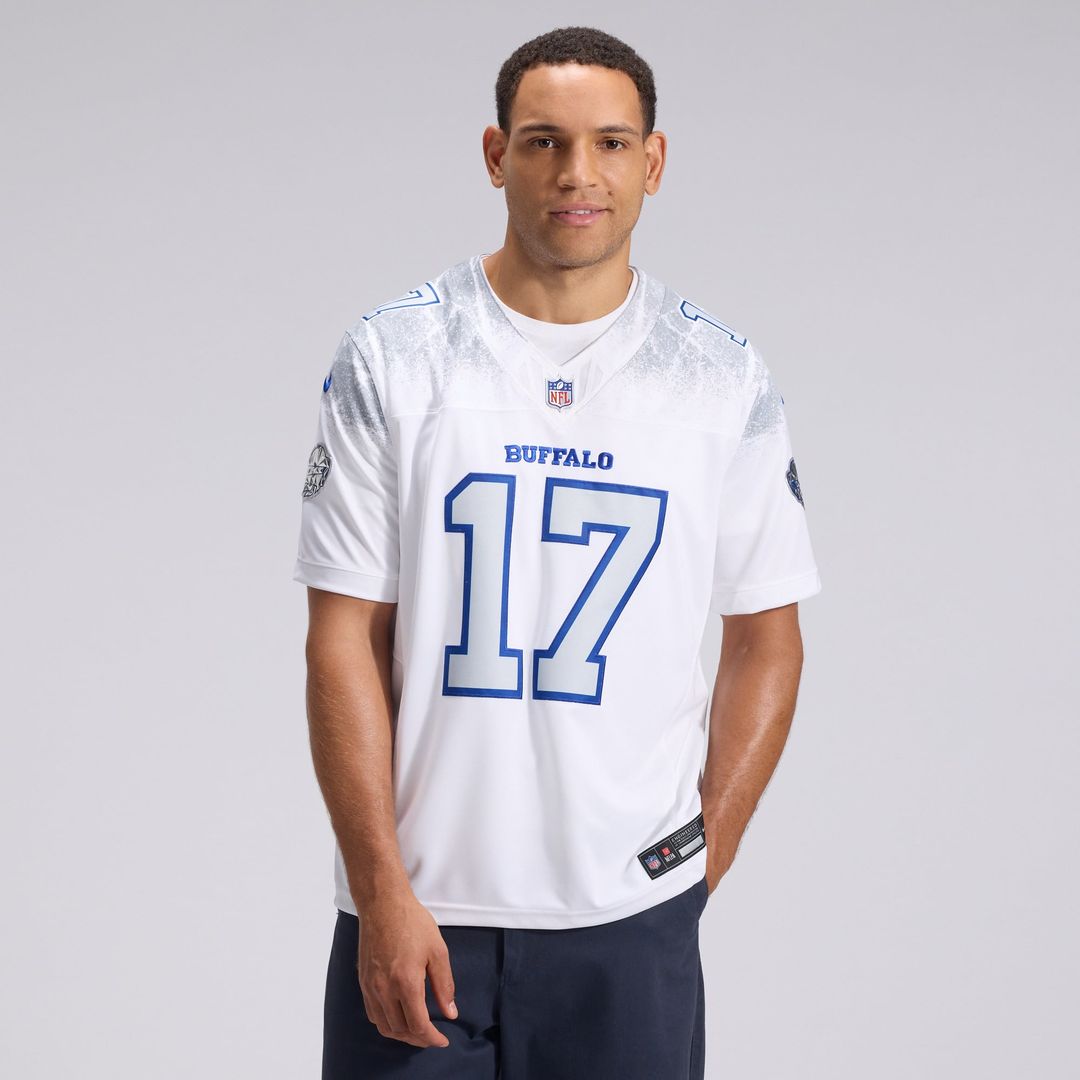 Buffalo Bills Josh Allen Nike White Rivalries Collection Stitched Limited Jersey