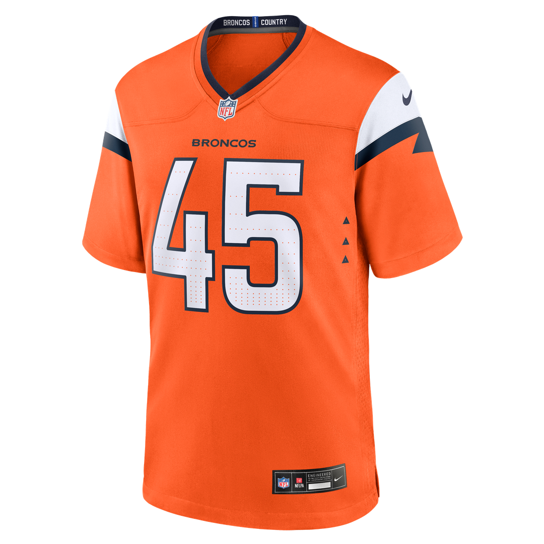 Denver Broncos Nate Adkins Nike Orange Team Game Jersey