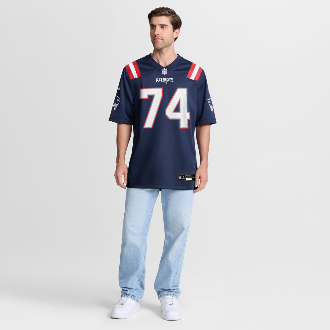 New England Patriots Caleb Lomu Nike Navy Team Game Jersey