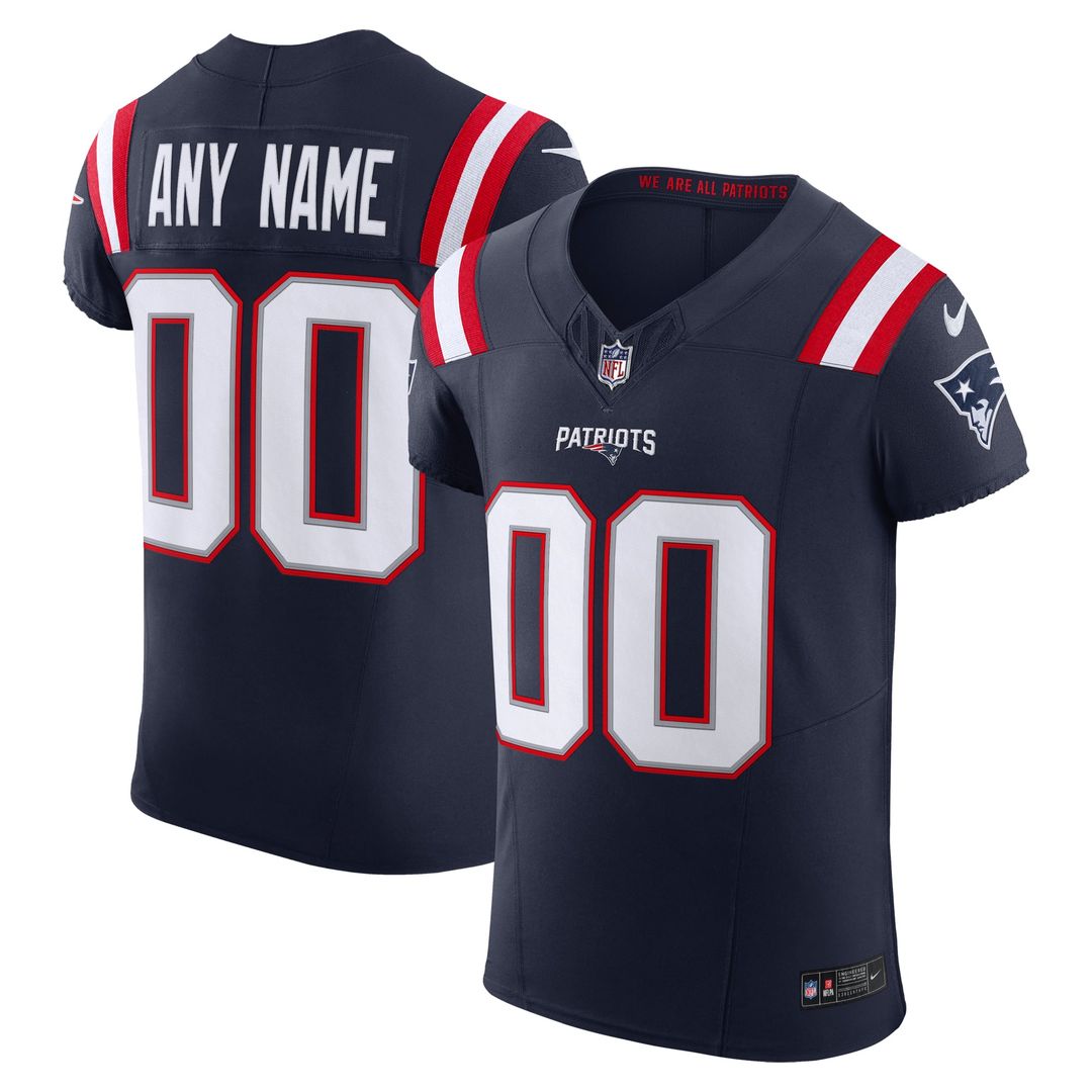New England Patriots Nike Navy Vapor F.U.S.E. Elite Custom Jersey