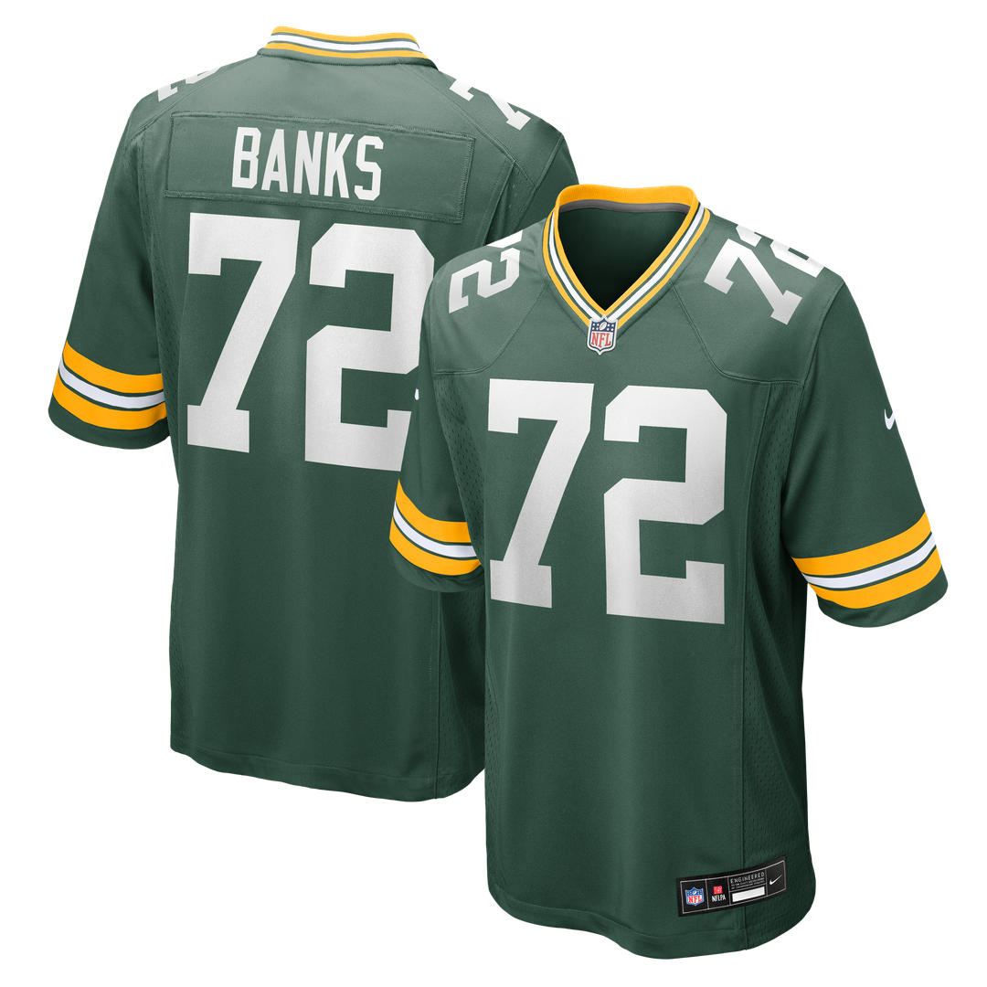 Green Bay Packers Brant Banks Nike Green Team Game Jersey