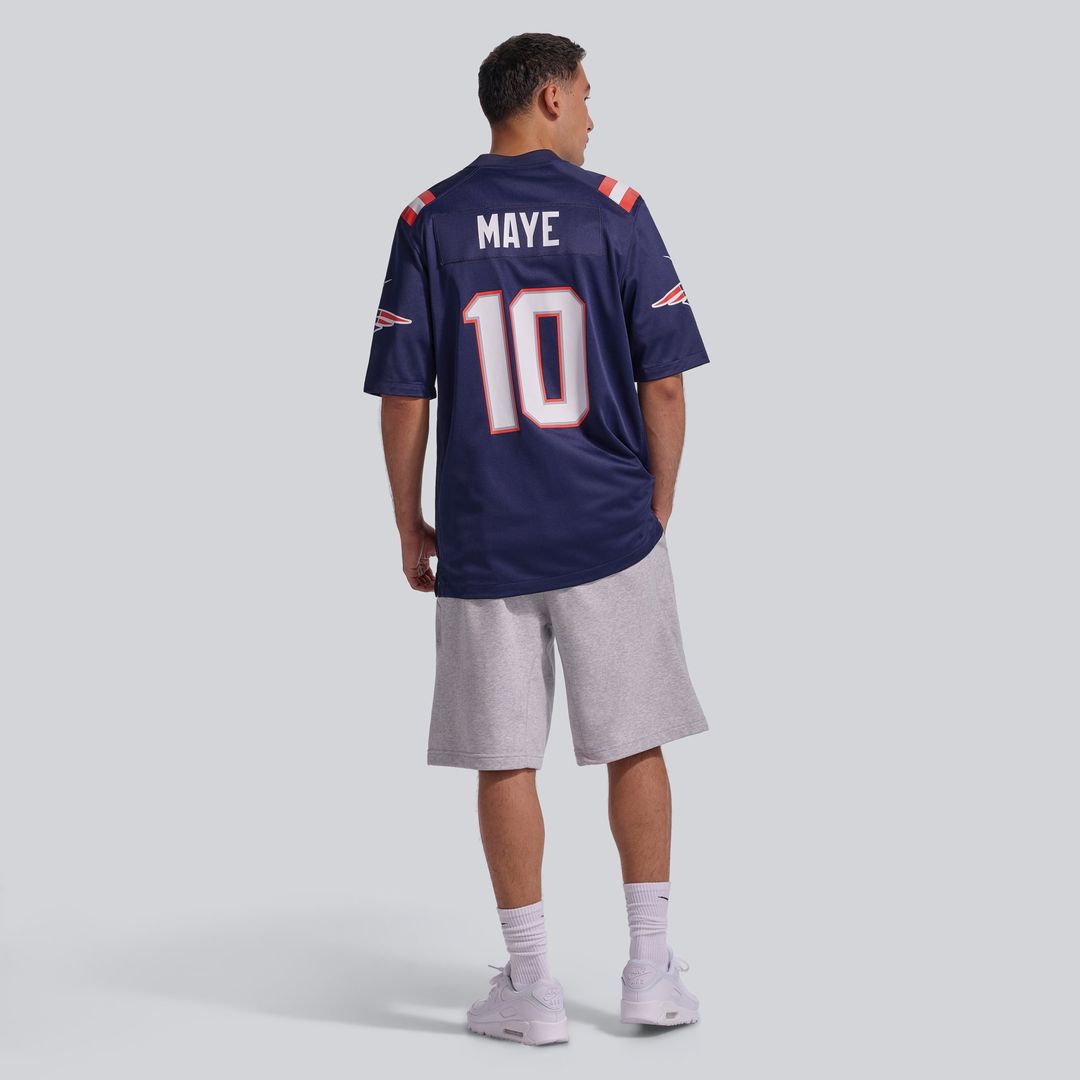New England Patriots Drake Maye Nike White Player Game Jersey