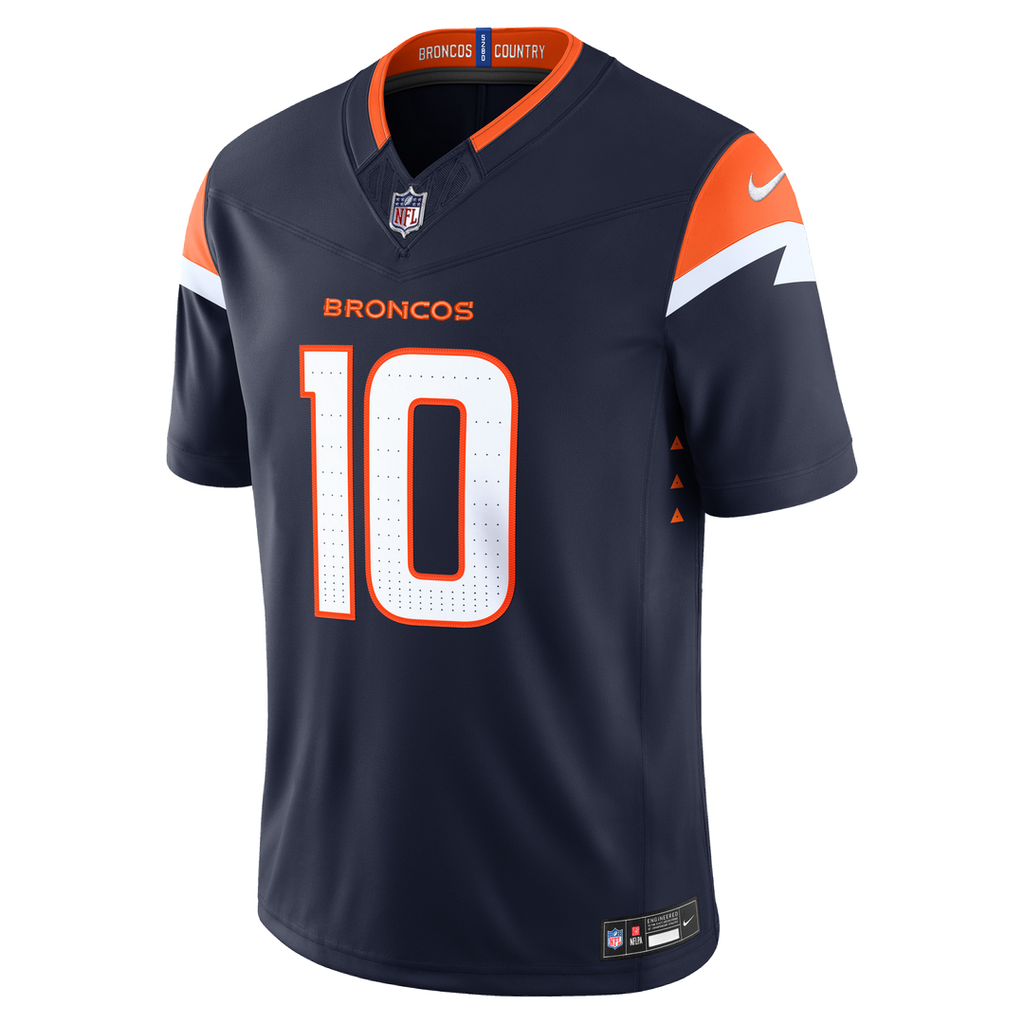 Denver Broncos Bo Nix Nike White Vapor F.U.S.E. Stitched Limited Jersey