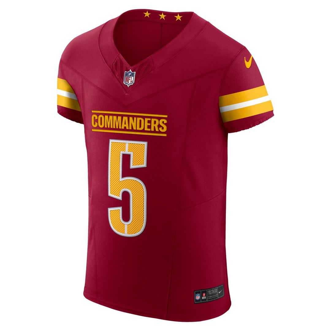 Washington Commanders Jayden Daniels Nike Black Alternate Vapor F.U.S.E. Elite Jersey