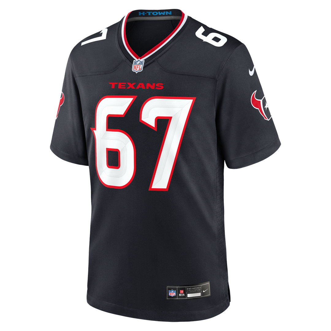 Houston Texans Evan Brown Nike Navy Team Game Jersey
