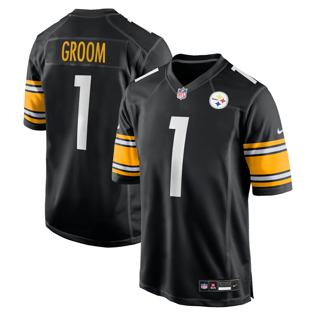 Pittsburgh Steelers Number 1 Groom Nike Black Game Jersey
