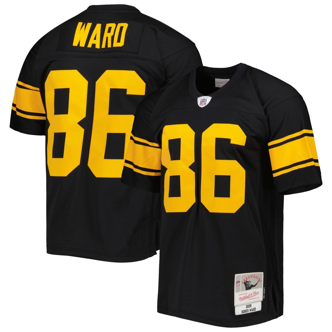 Pittsburgh Steelers Hines Ward Mitchell & Ness Black Legacy Replica Jersey