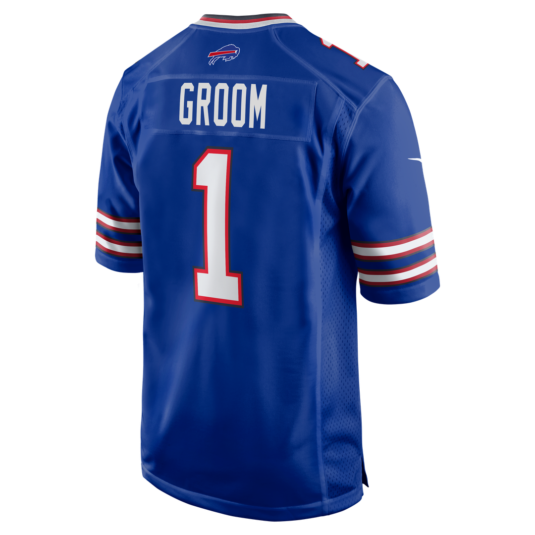 Buffalo Bills Number 1 Groom Nike Royal Game Jersey