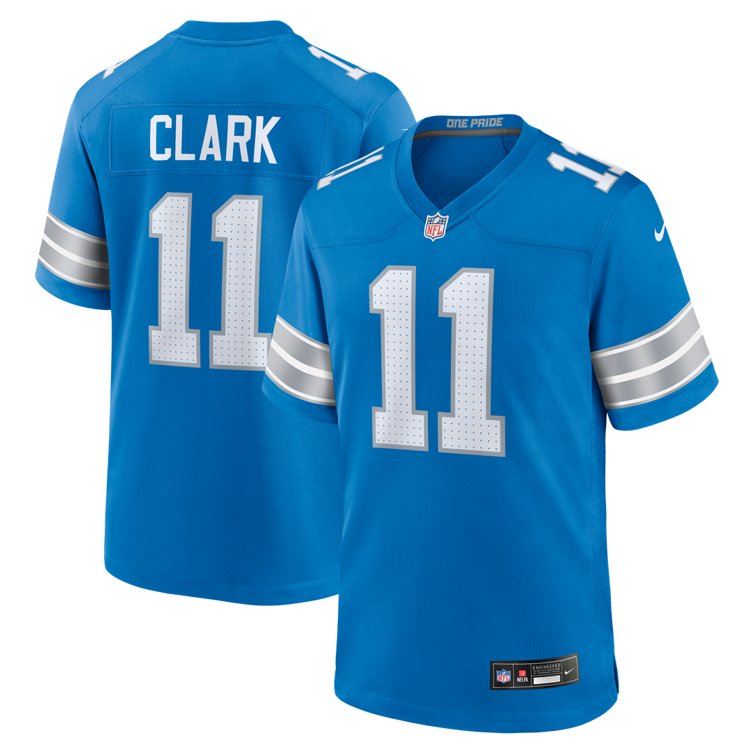 Detroit Lions Damone Clark Nike Blue Team Game Jersey
