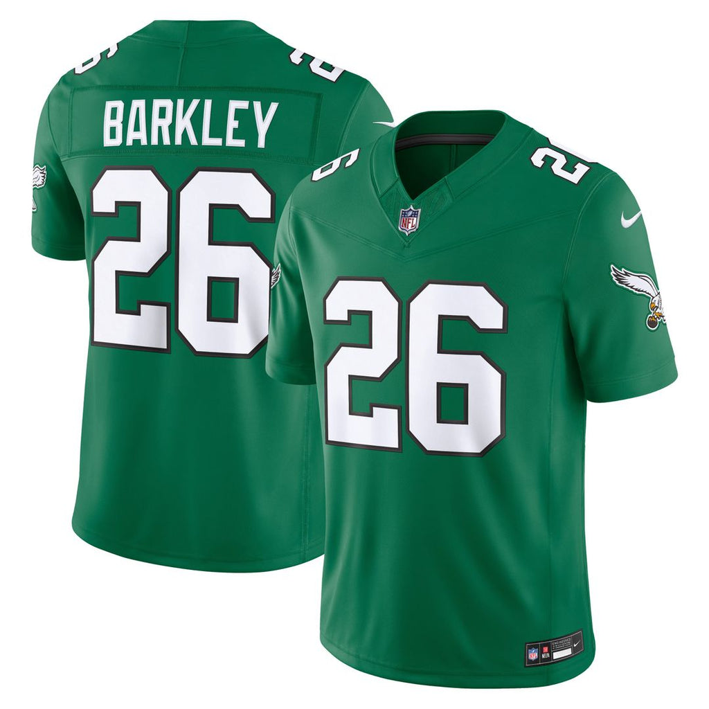 Philadelphia Eagles Saquon Barkley Nike Kelly Green Alternate Vapor F.U.S.E. Stitched Limited Jersey