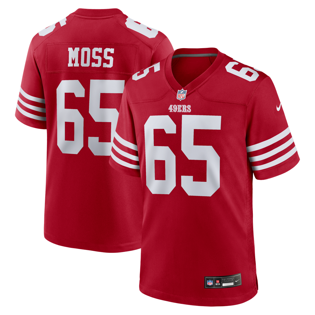 San Francisco 49ers Drew Moss Nike Scarlet Team Game Jersey