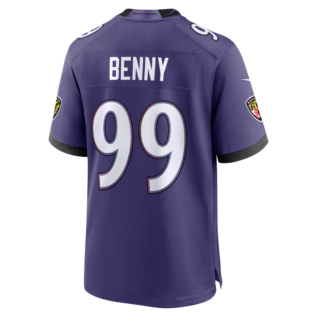 Baltimore Ravens Rayshaun Benny Nike Purple Team Game Jersey
