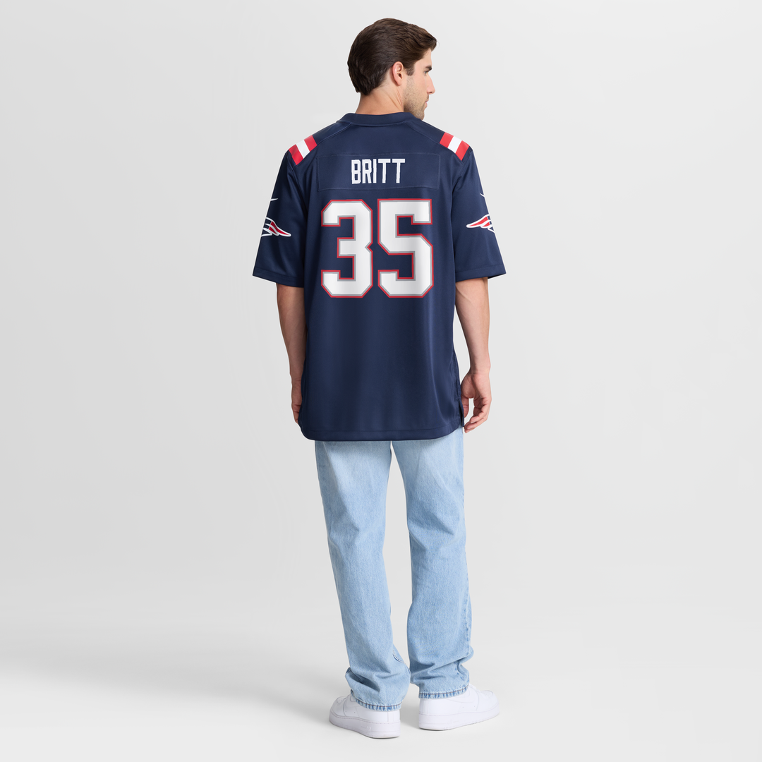 New England Patriots K.J. Britt Nike Navy Team Game Jersey