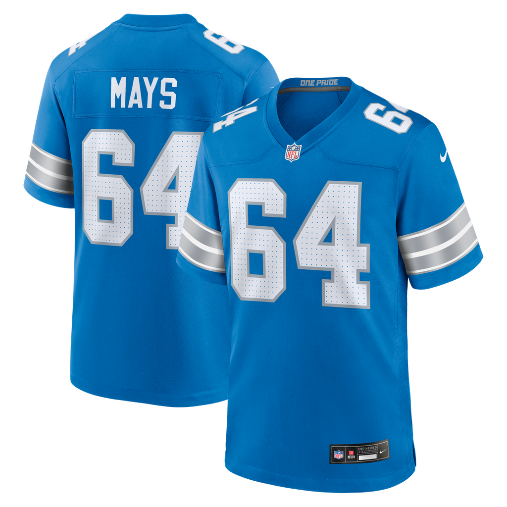 Detroit Lions Cade Mays Nike Blue Team Game Jersey