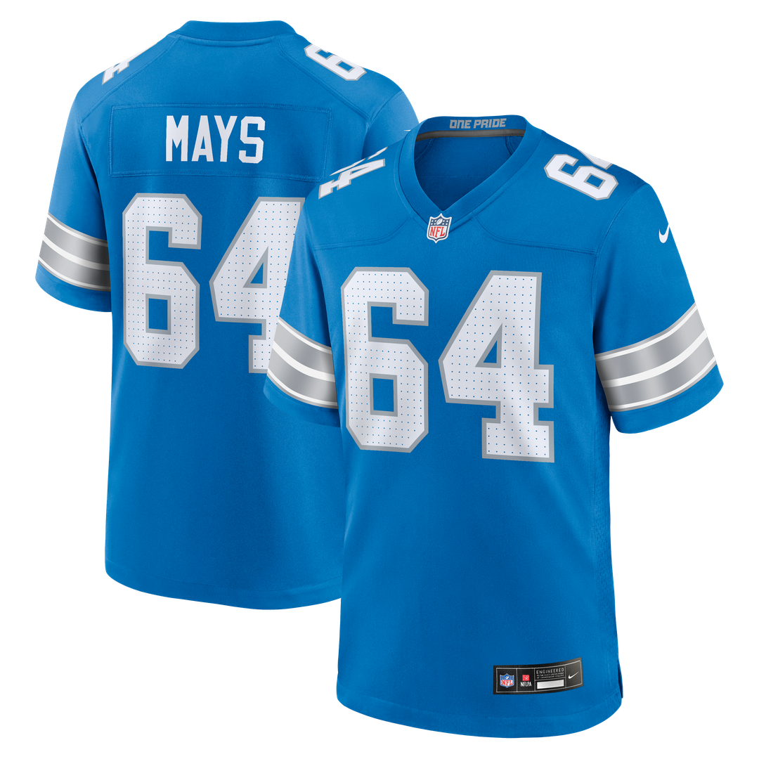 Detroit Lions Cade Mays Nike Blue Team Game Jersey