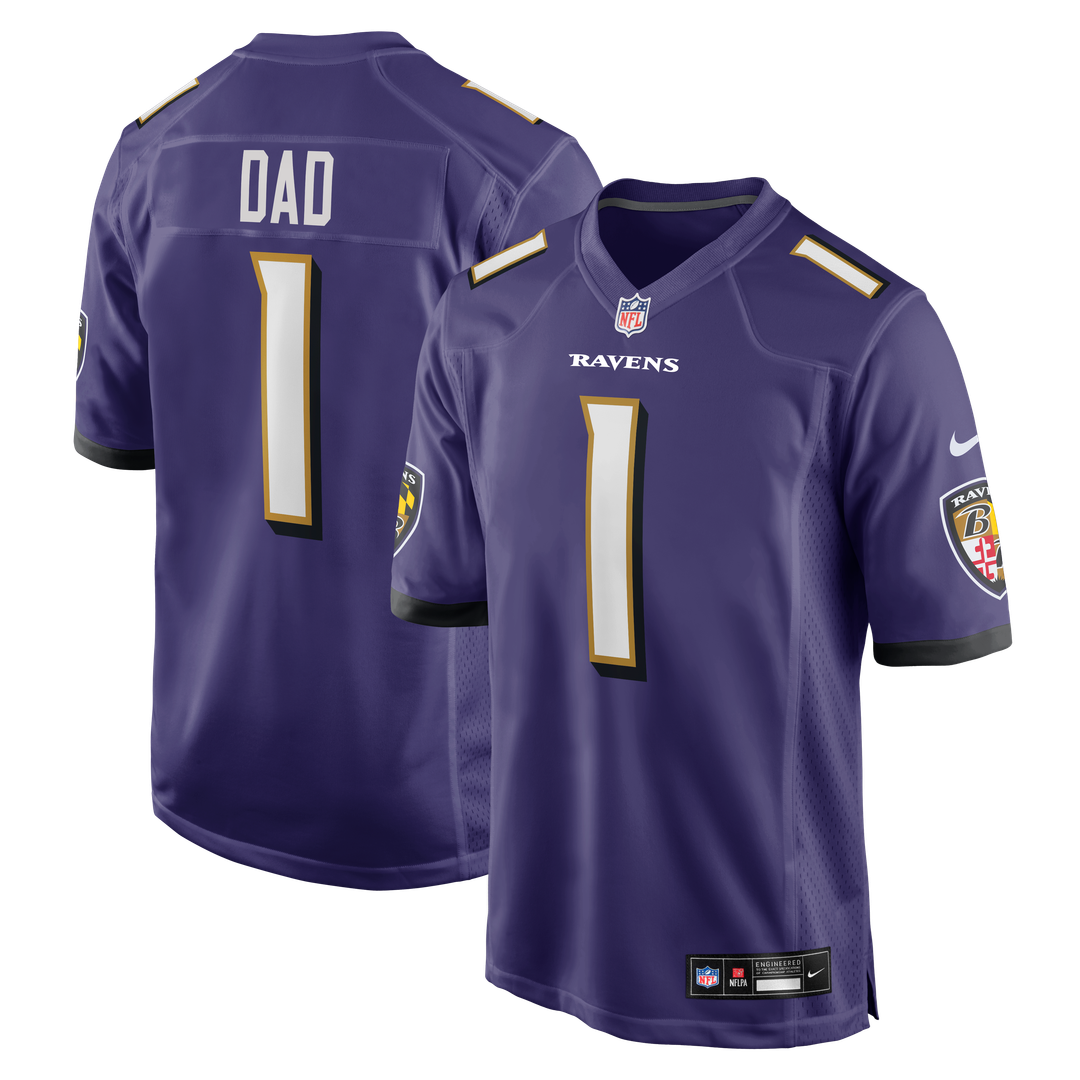 Baltimore Ravens Number 1 Dad Nike Purple Game Jersey