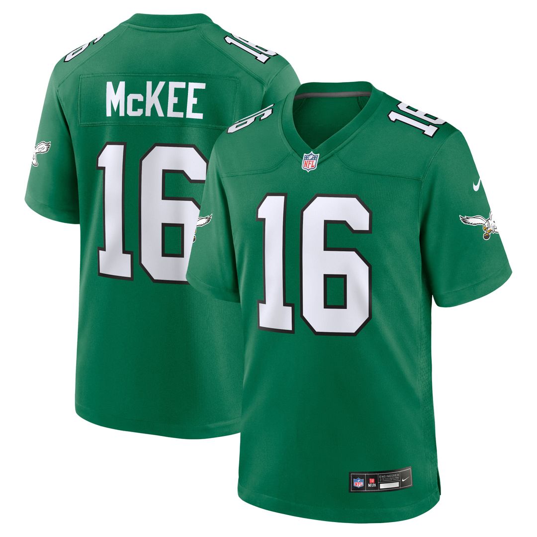Philadelphia Eagles Tanner McKee Nike Kelly Green Alternate Game Jersey