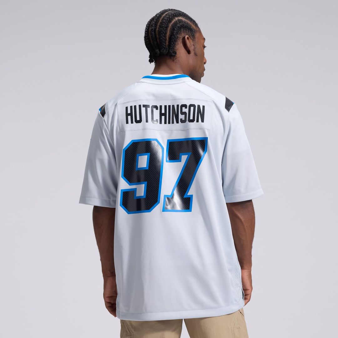 Detroit Lions Aidan Hutchinson Nike Silver 2026 Rivalries Collection Game Jersey