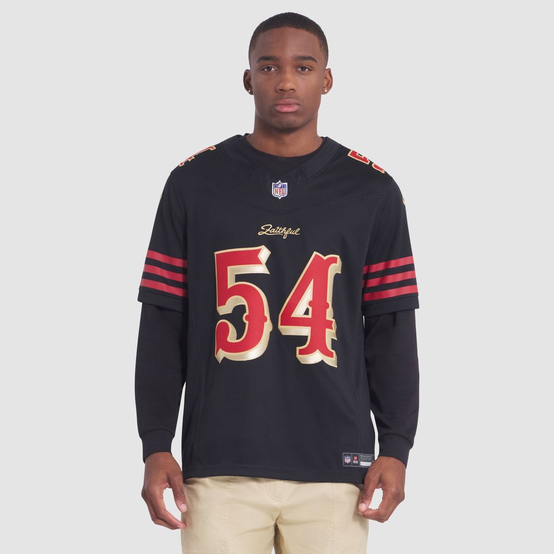 San Francisco 49ers Fred Warner Nike Black Rivalries Collection Stitched Limited Jersey