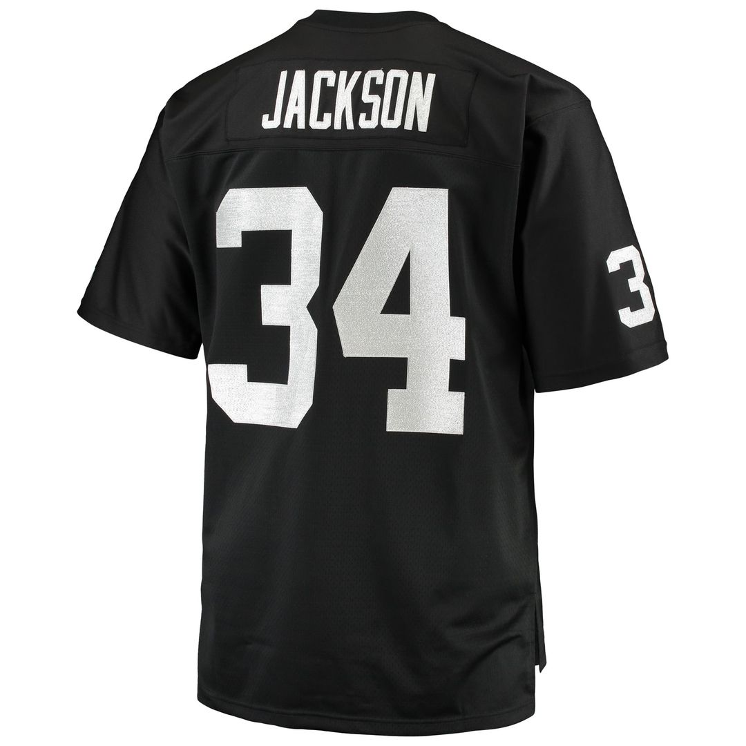 Las Vegas Raiders Bo Jackson Mitchell & Ness Black Big & Tall 1988 Retired Player Replica Jersey