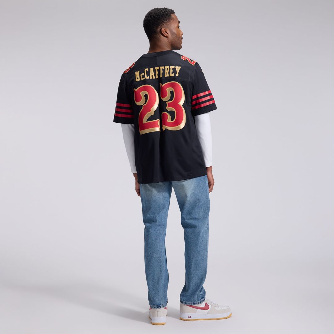 San Francisco 49ers Christian McCaffrey Nike Black Rivalries Collection Stitched Limited Jersey