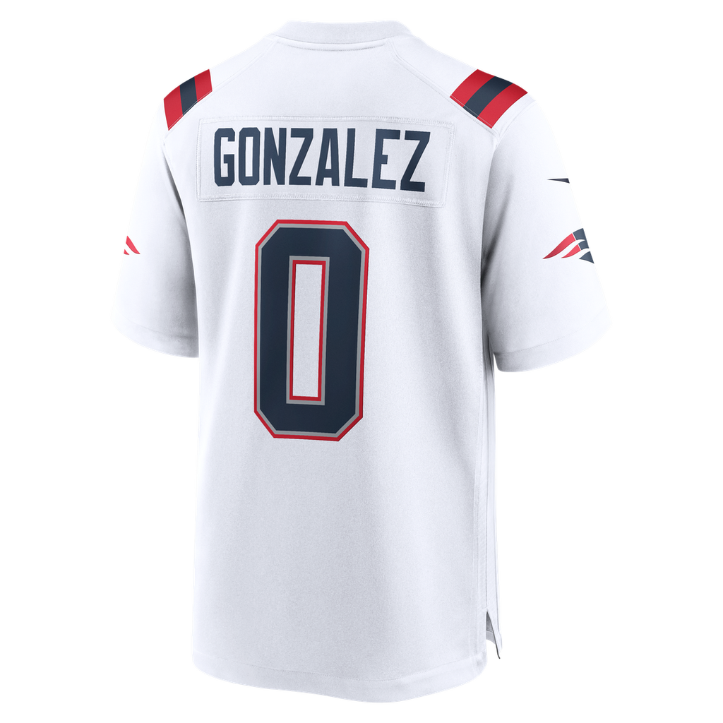 New England Patriots Christian Gonzalez Nike White Game Jersey