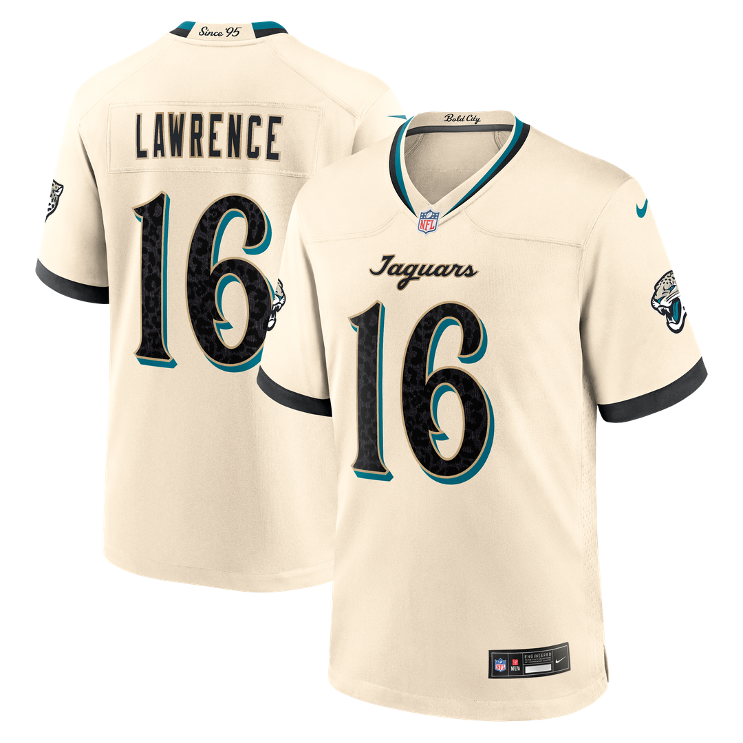 Jacksonville Jaguars Trevor Lawrence Nike Natural 2026 Rivalries Collection Game Jersey
