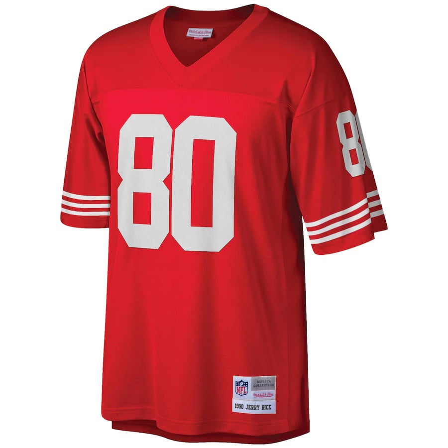 San Francisco 49ers Jerry Rice Mitchell & Ness Scarlet Big & Tall 1990 Retired Player Replica Jersey