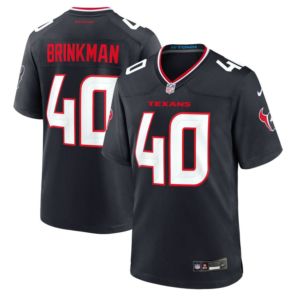 Houston Texans Austin Brinkman Nike Navy Team Game Jersey