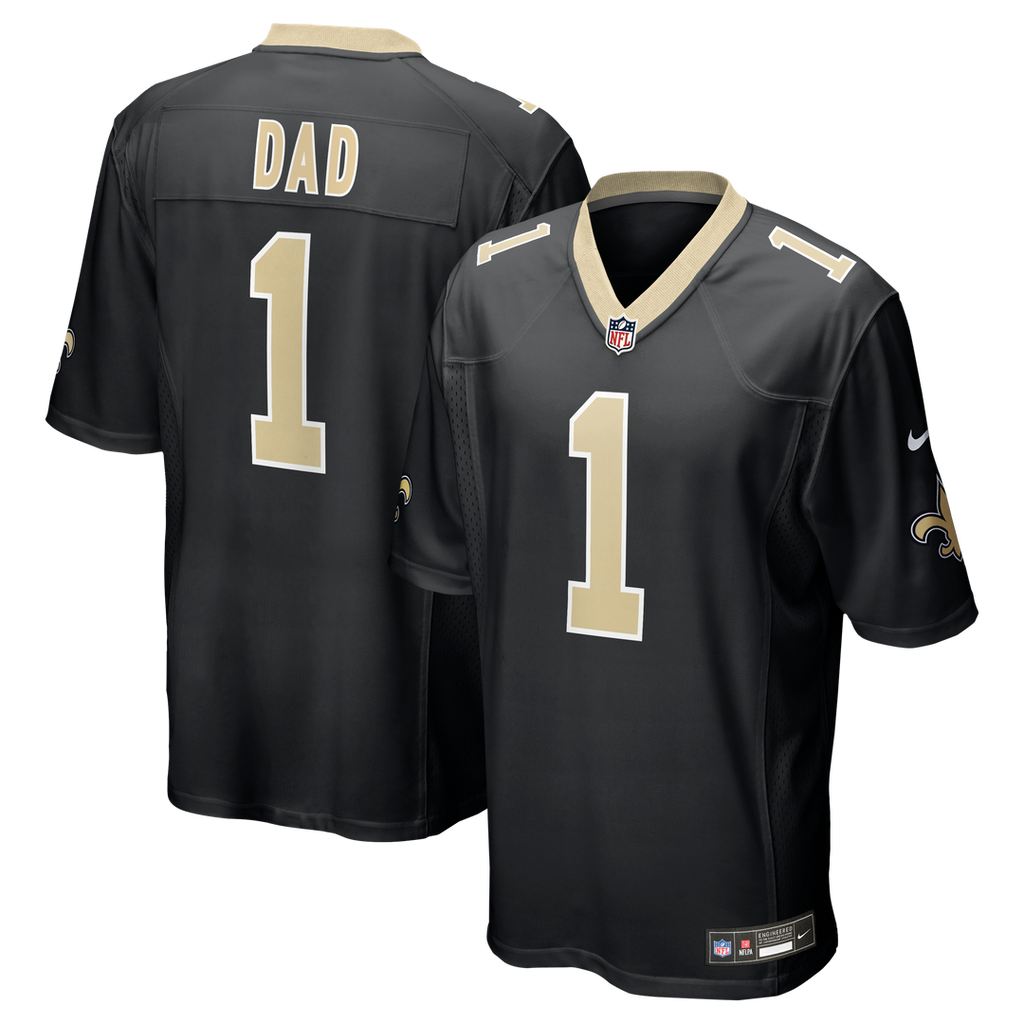 New Orleans Saints Number 1 Dad Nike Black Game Jersey