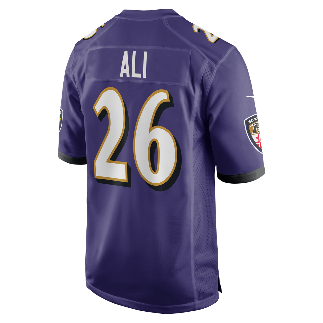 Baltimore Ravens Rasheen Ali Nike Purple Team Game Jersey