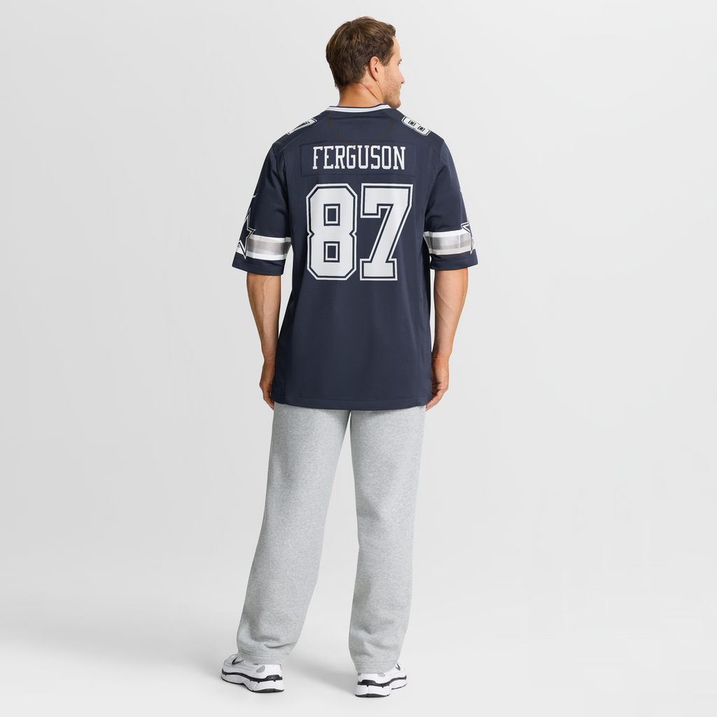 Dallas Cowboys Jake Ferguson Nike Navy Team Game Jersey