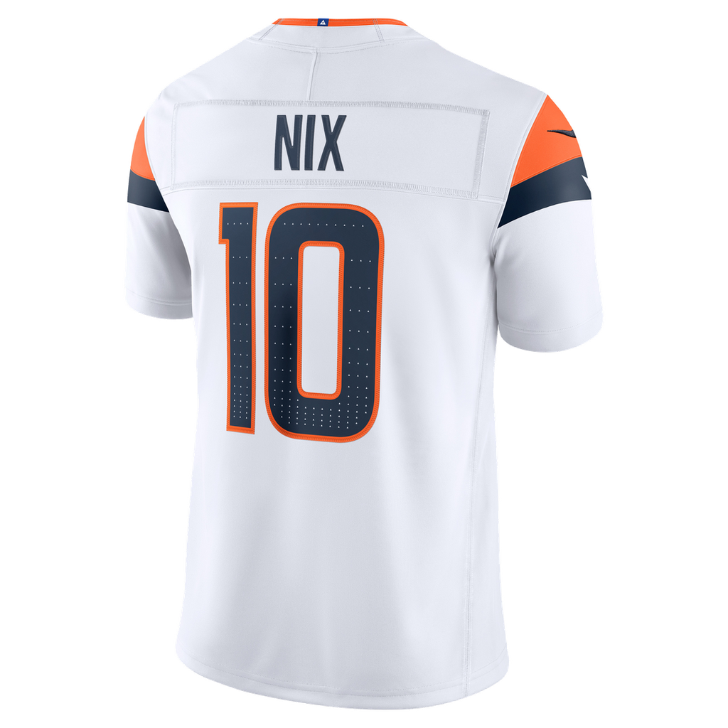 Denver Broncos Bo Nix Nike White Vapor F.U.S.E. Stitched Limited Jersey