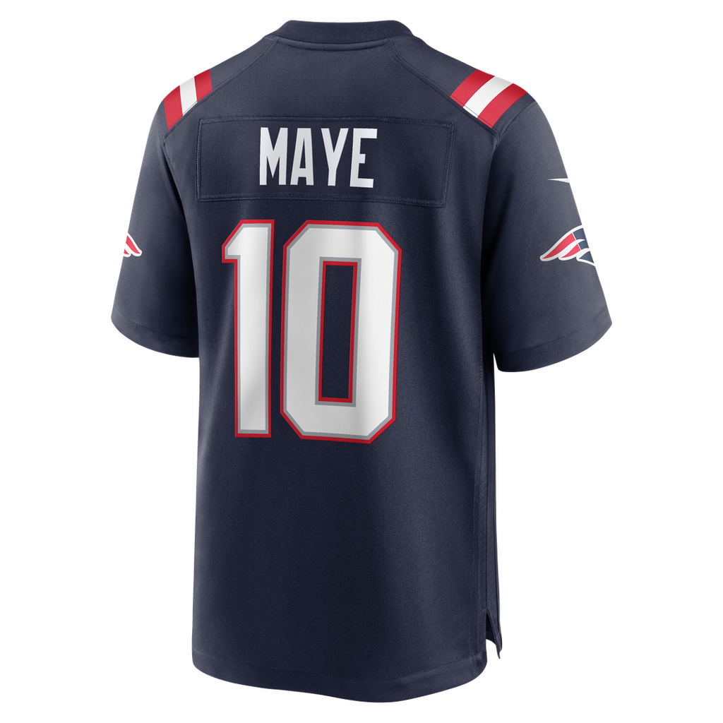 New England Patriots Drake Maye Nike Navy Player Game Jersey