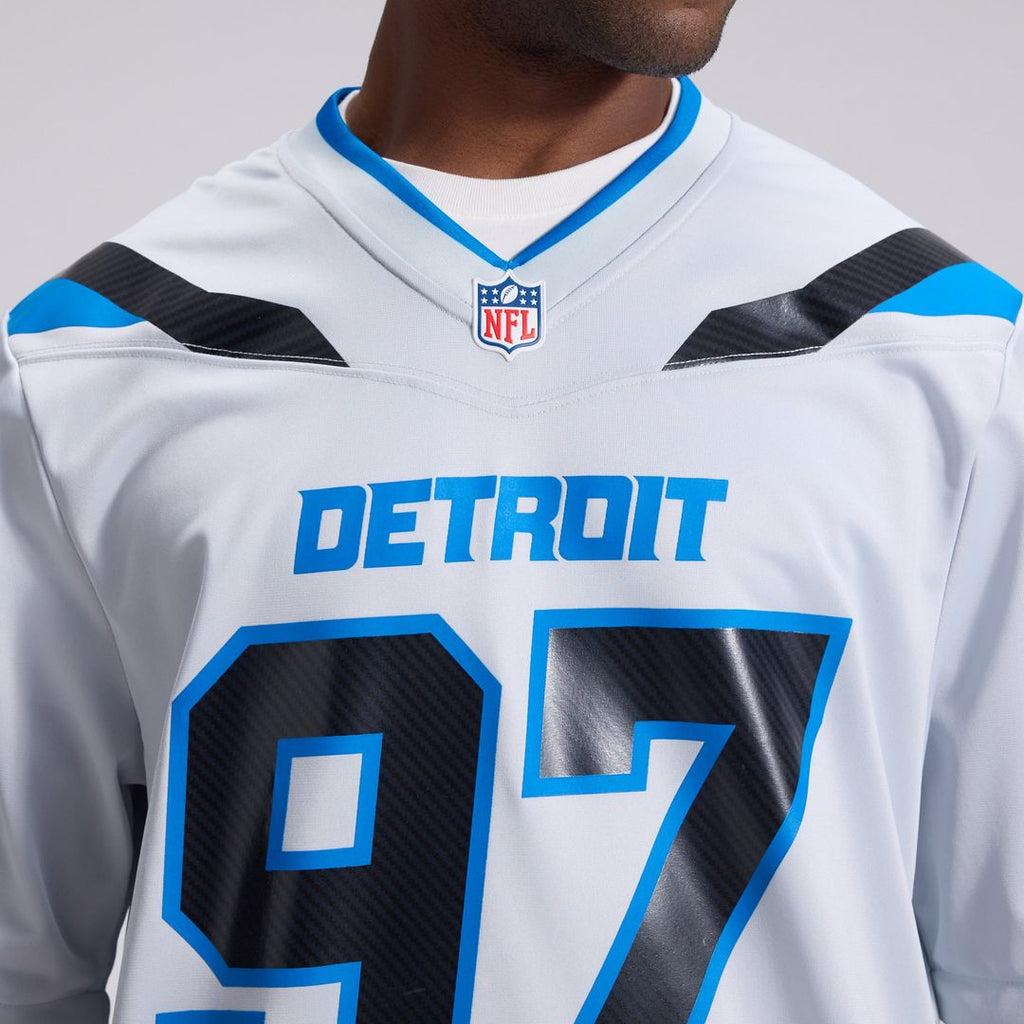 Detroit Lions Aidan Hutchinson Nike Silver 2026 Rivalries Collection Game Jersey