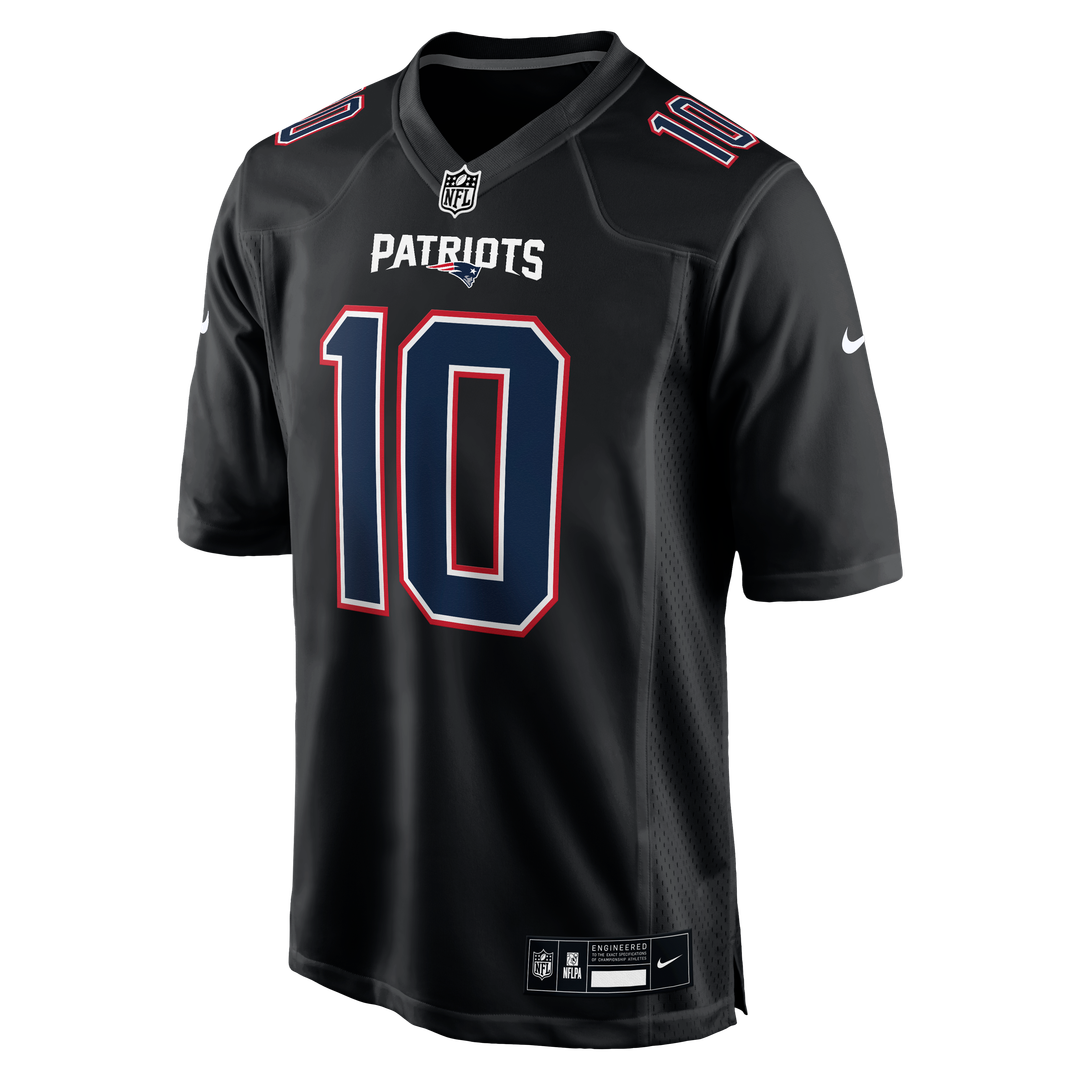 New England Patriots Drake Maye Nike Carbon Black Game Jersey