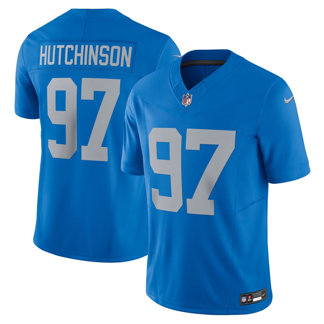 Detroit Lions Aidan Hutchinson Nike Blue Vapor F.U.S.E. Alternate Limited Jersey
