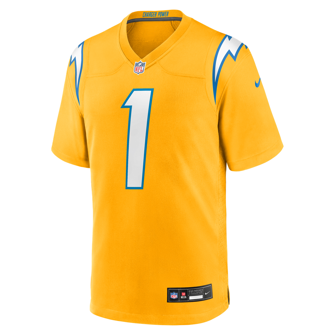 Los Angeles Chargers Quentin Johnston Nike Gold Alternate Charger Power Game Player Jersey