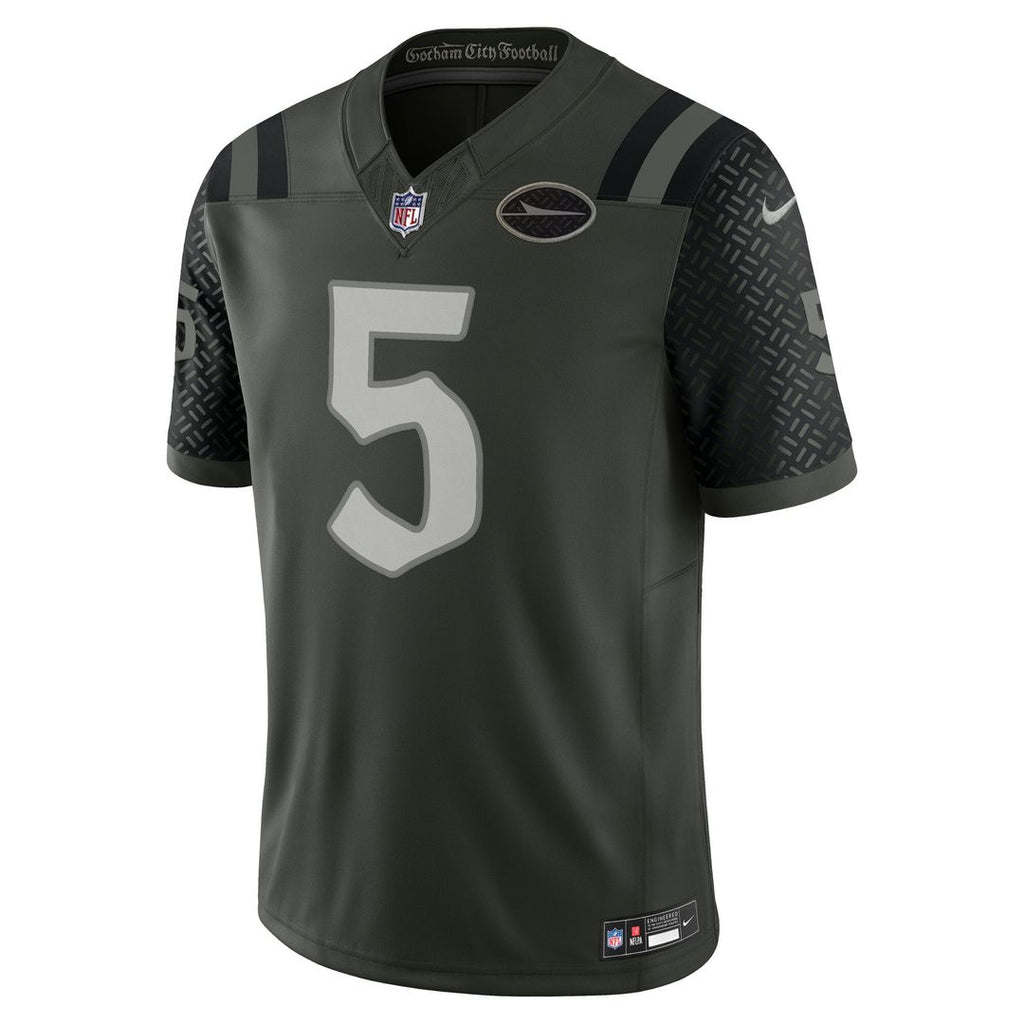 New York Jets Garrett Wilson Nike Green Rivalries Collection Stitched Limited Jersey