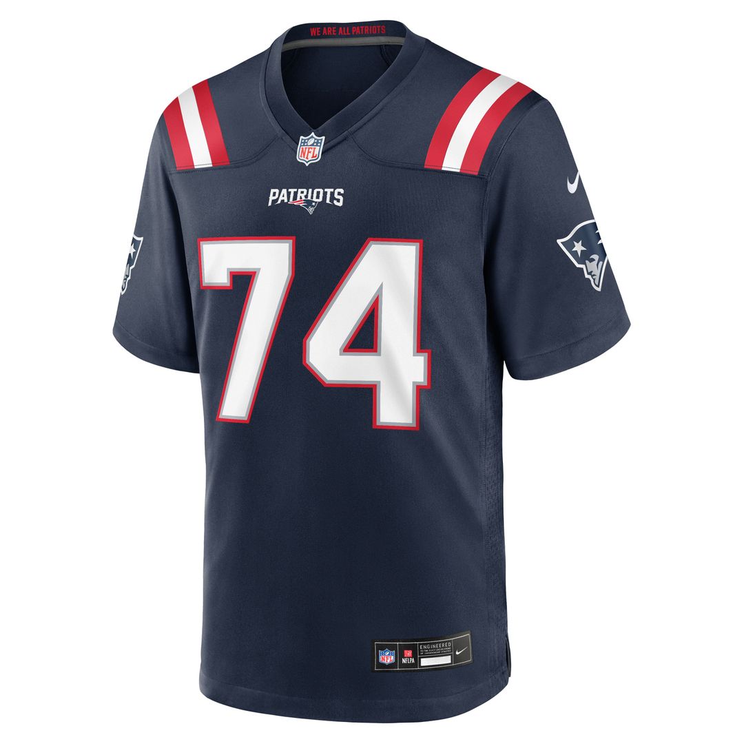 New England Patriots Caleb Lomu Nike Navy Team Game Jersey