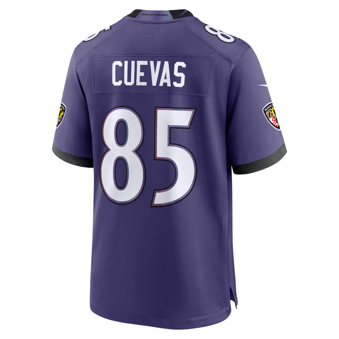Baltimore Ravens Josh Cuevas Nike Purple Team Game Jersey